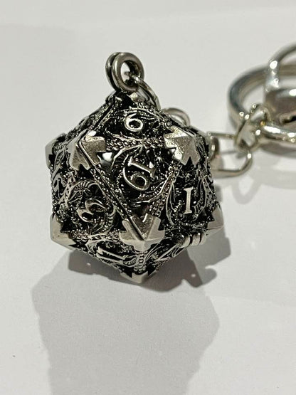 d20 Cage Keychain with Mini-Dice