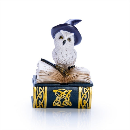 Snowy Owl on Book: Trinket Box