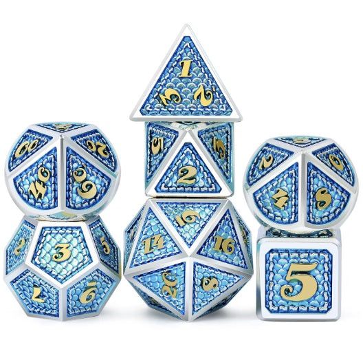 Dragonscale Dice Set: Azure