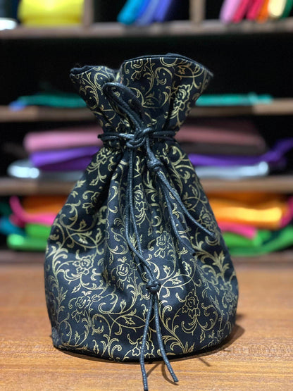 Dice Bag: Gold Vine (handmade)