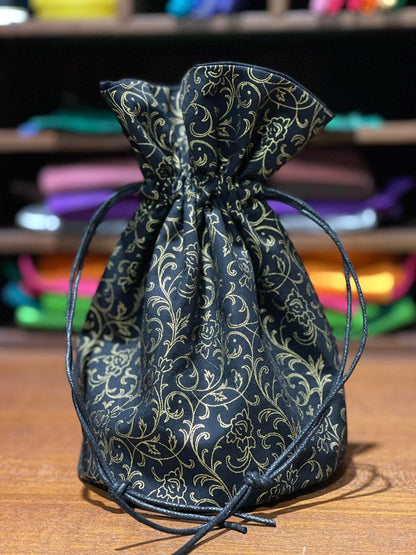 Dice Bag: Gold Vine (handmade)