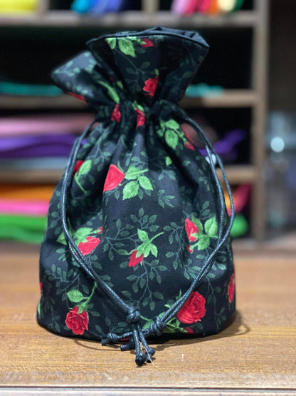 Dice Bag: Red Rose (handmade)