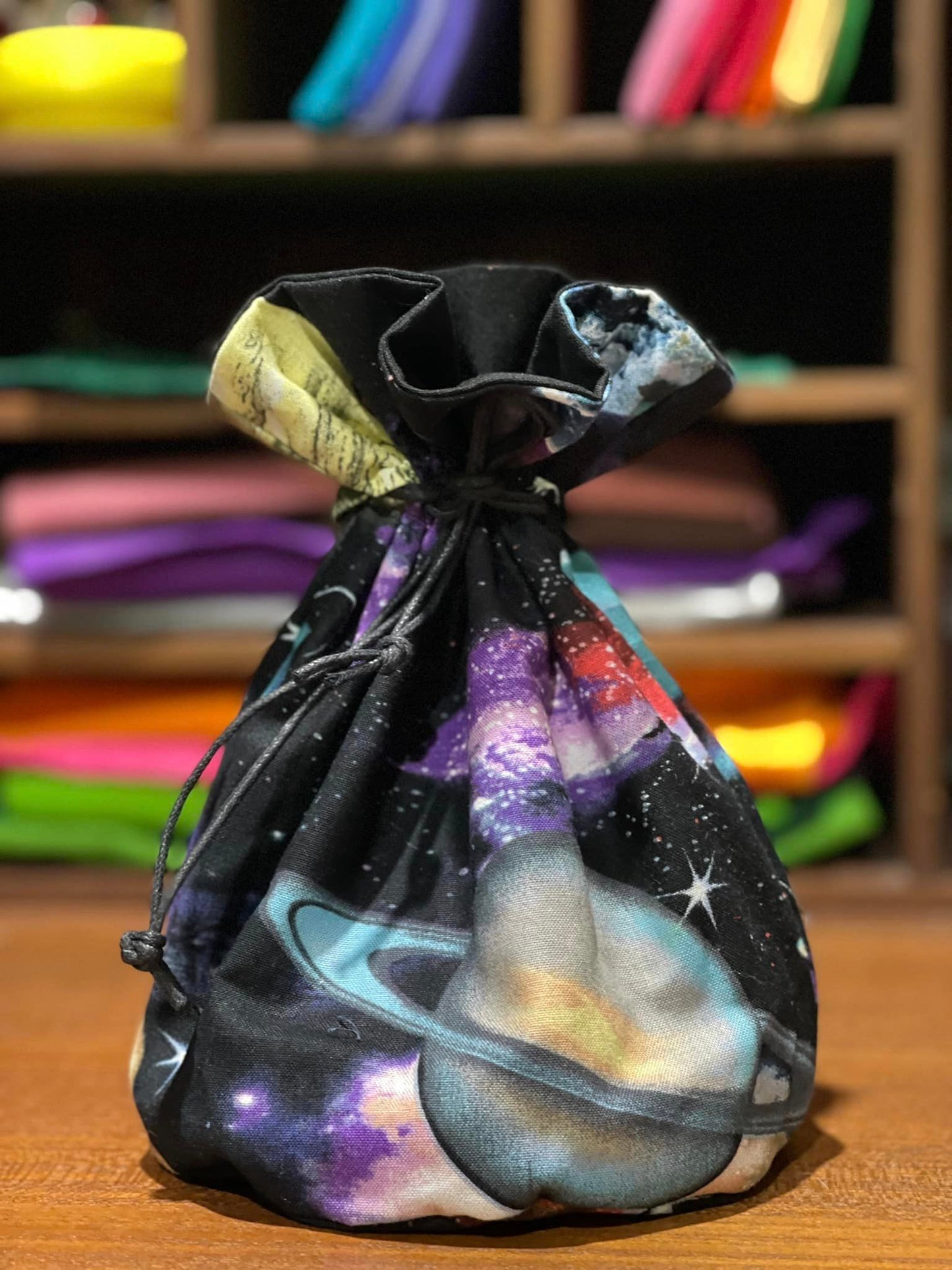 Dice Bag: Outer Space (handmade)