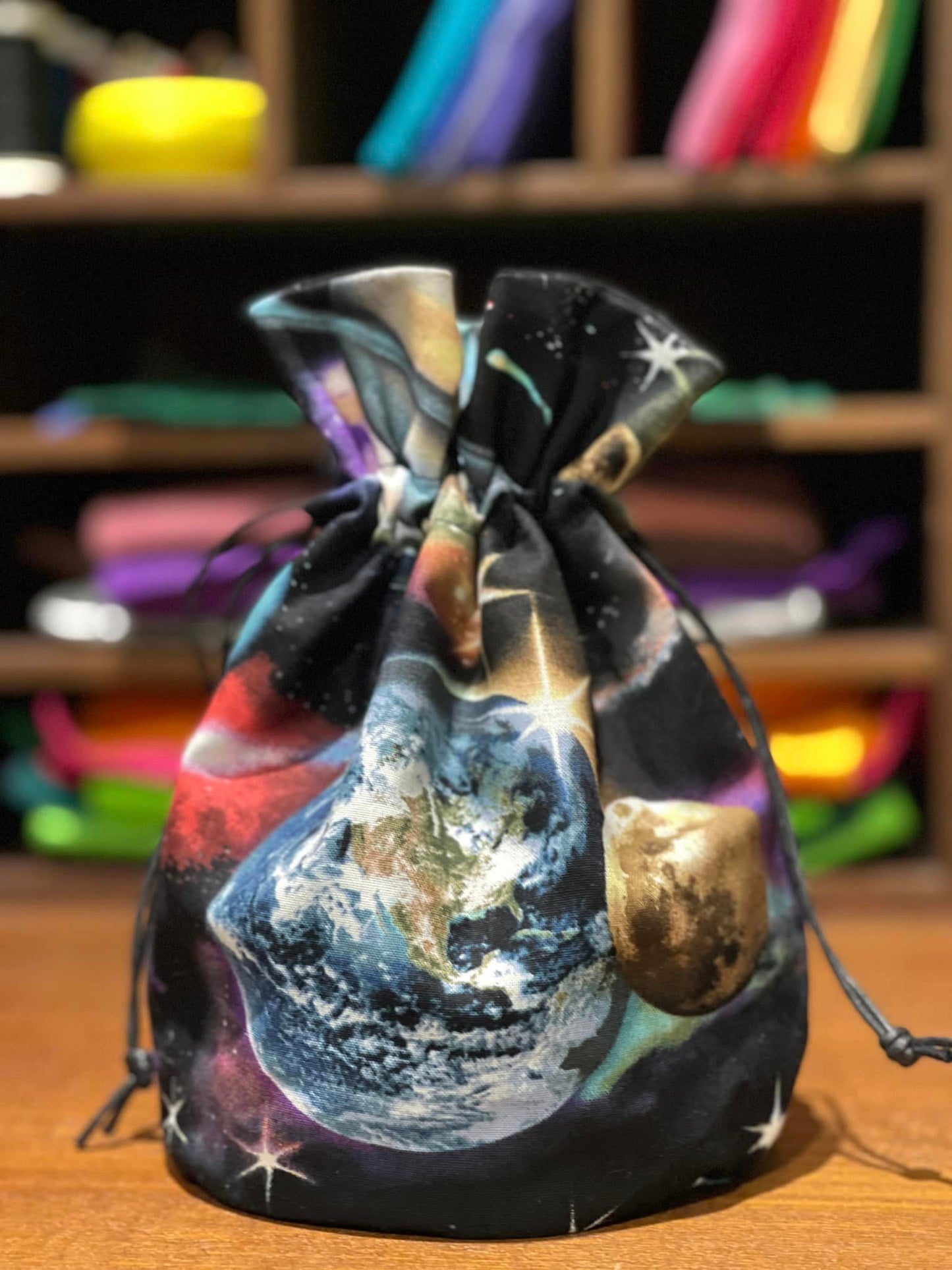 Dice Bag: Outer Space (handmade)