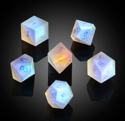 Frosted Prismatic Glass Dice Set