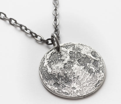 Pure Silver Full Moon Necklace