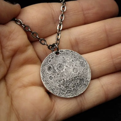 Pure Silver Full Moon Necklace