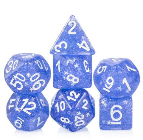 Blue Starry Dice Set