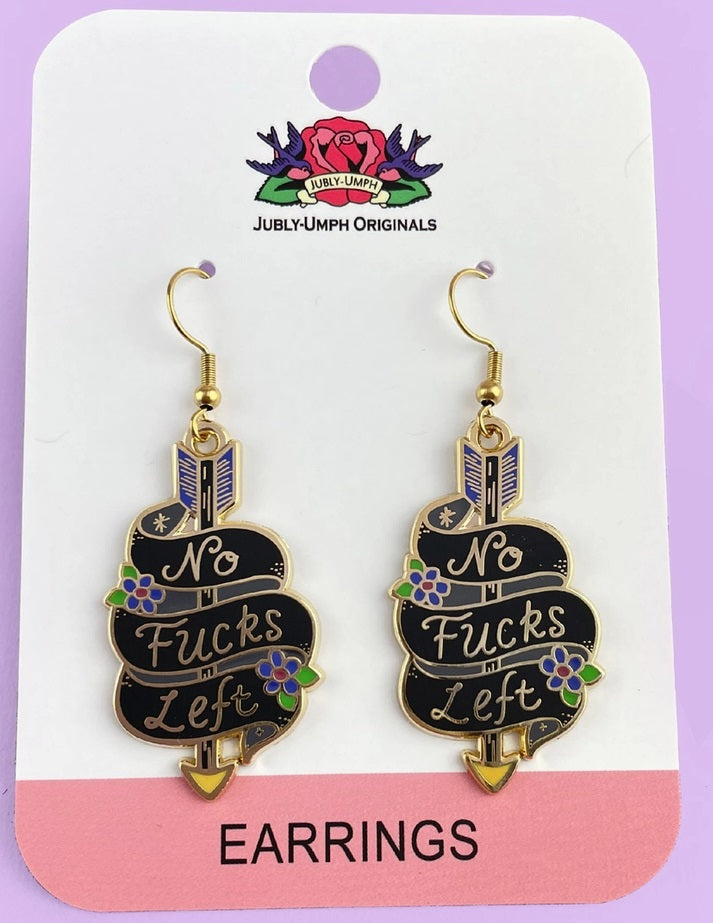 Jubly-Umph No Fucks Left Enamel Earrings