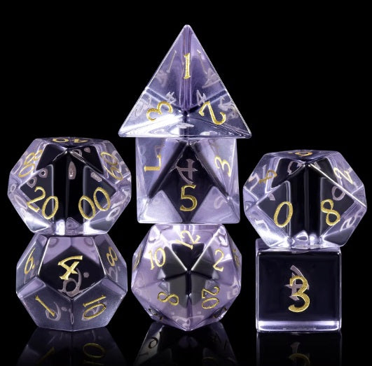 Purple Glass Dice Set