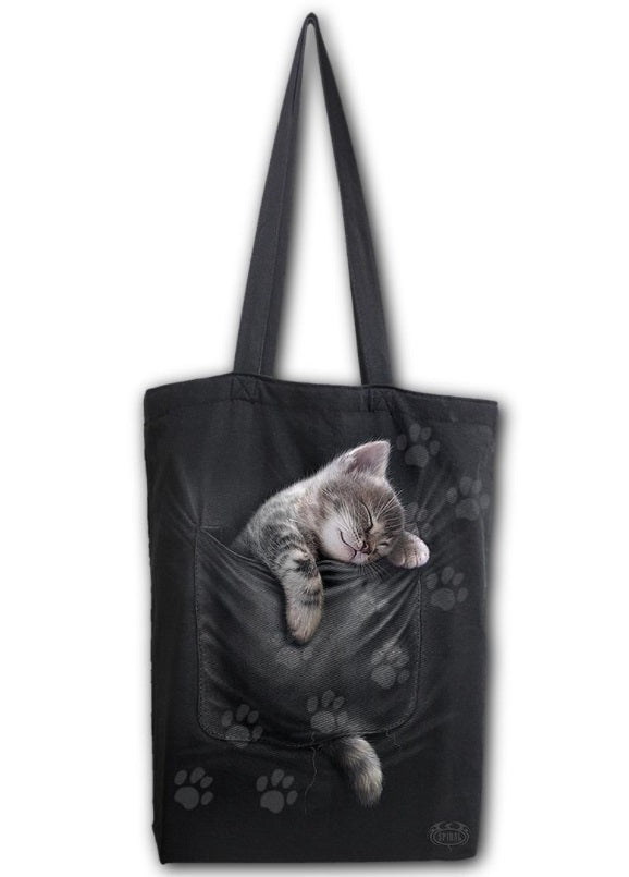 Pocket Kitten Tote Bag