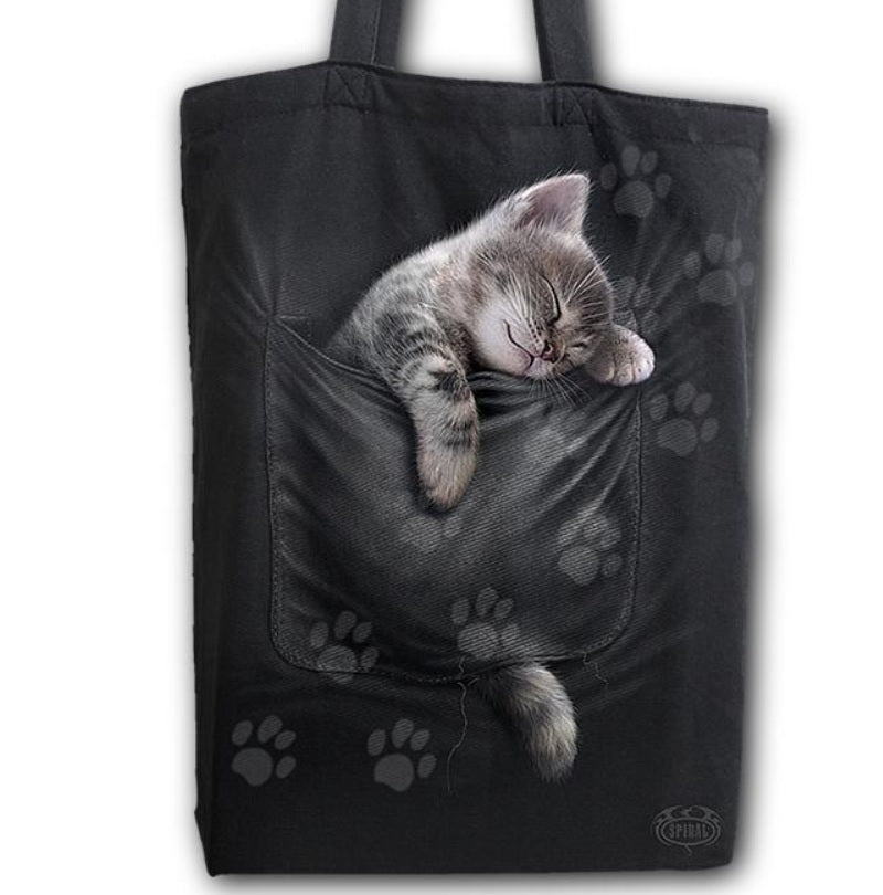 Pocket Kitten Tote Bag